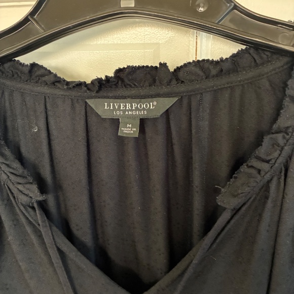 Liverpool Black size M tie front popover blouse - Picture 9 of 9